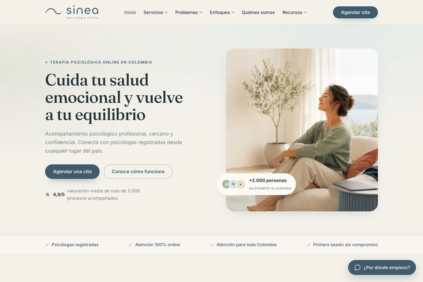 Die Website von Sinea